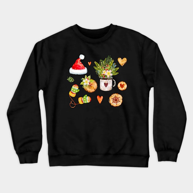 Christmas Theme Crewneck Sweatshirt by Mako Design 